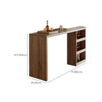 Brown Rectangular Modern Wood Storage Bar Table for Home