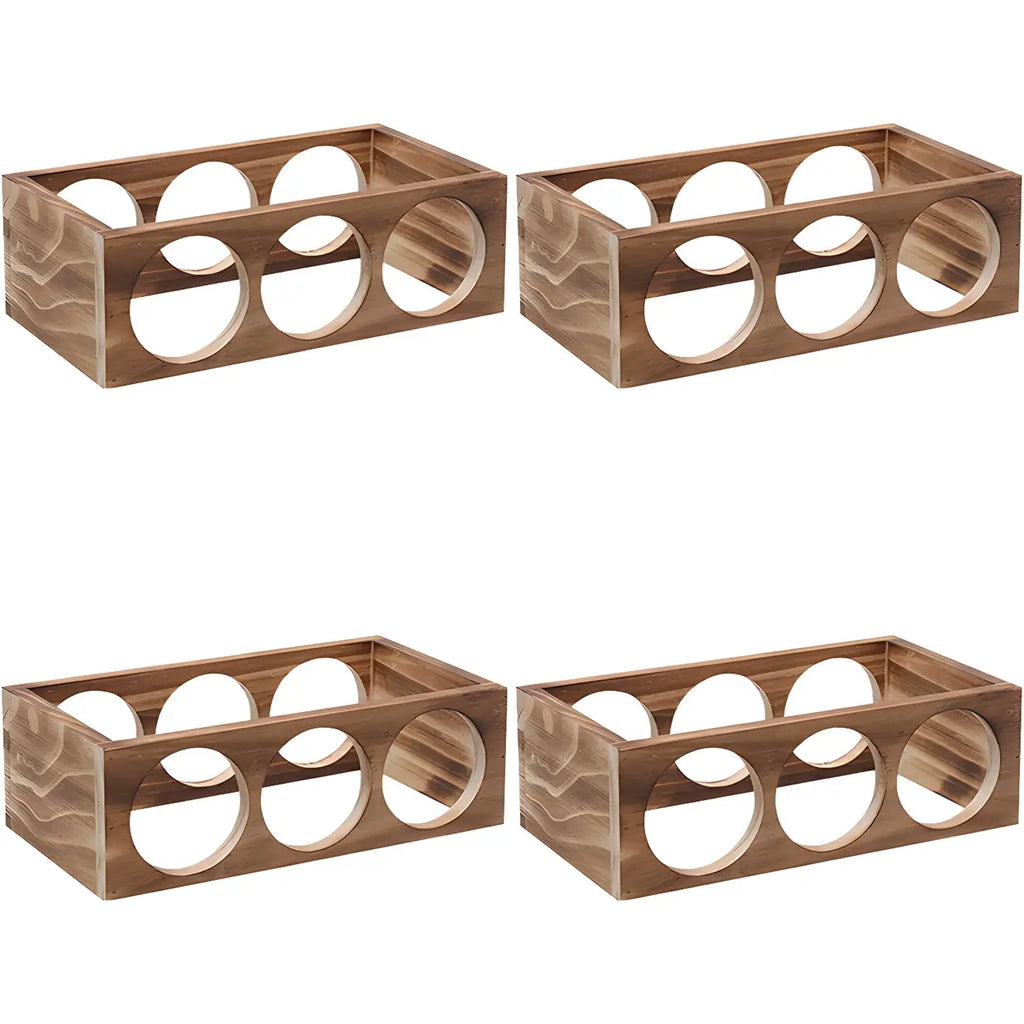 Natural Wooden Stackable Wine Rack Tabletop Wine Holder