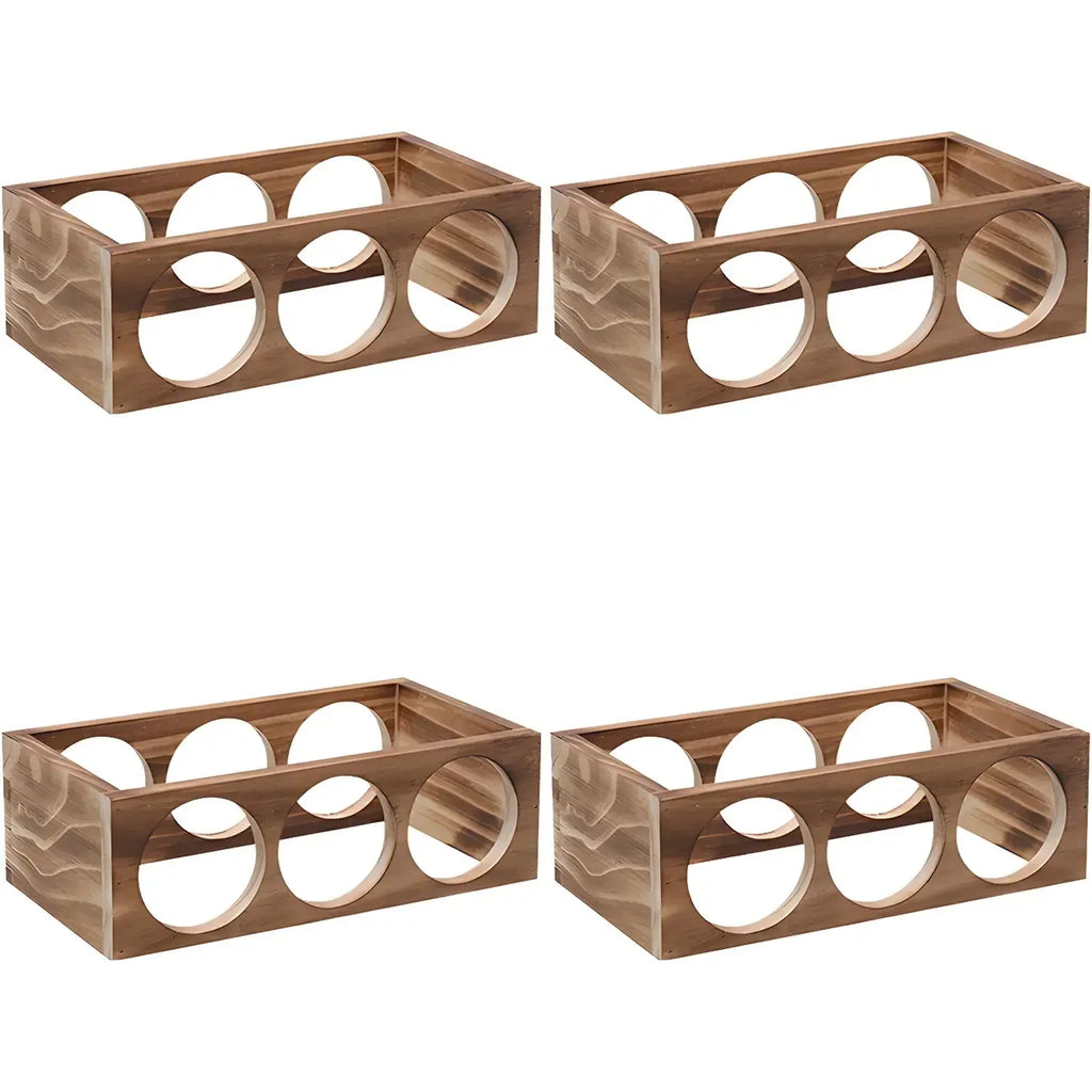 Natural Wooden Stackable Wine Rack Tabletop Wine Holder