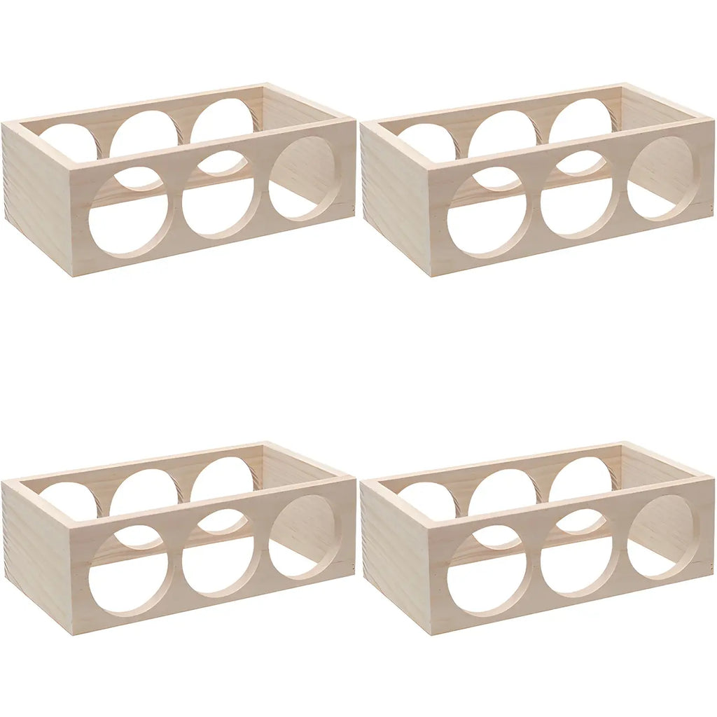 Natural Wooden Stackable Wine Rack Tabletop Wine Holder