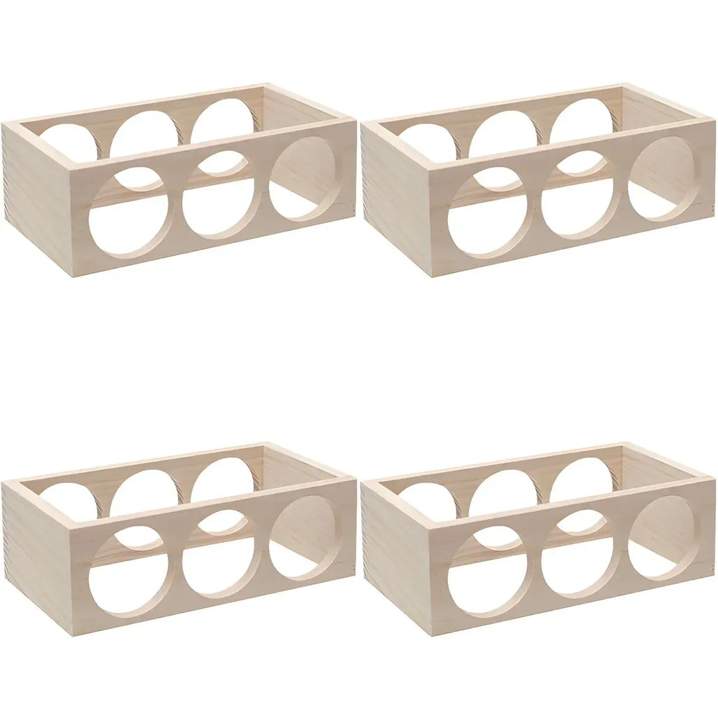 Natural Wooden Stackable Wine Rack Tabletop Wine Holder