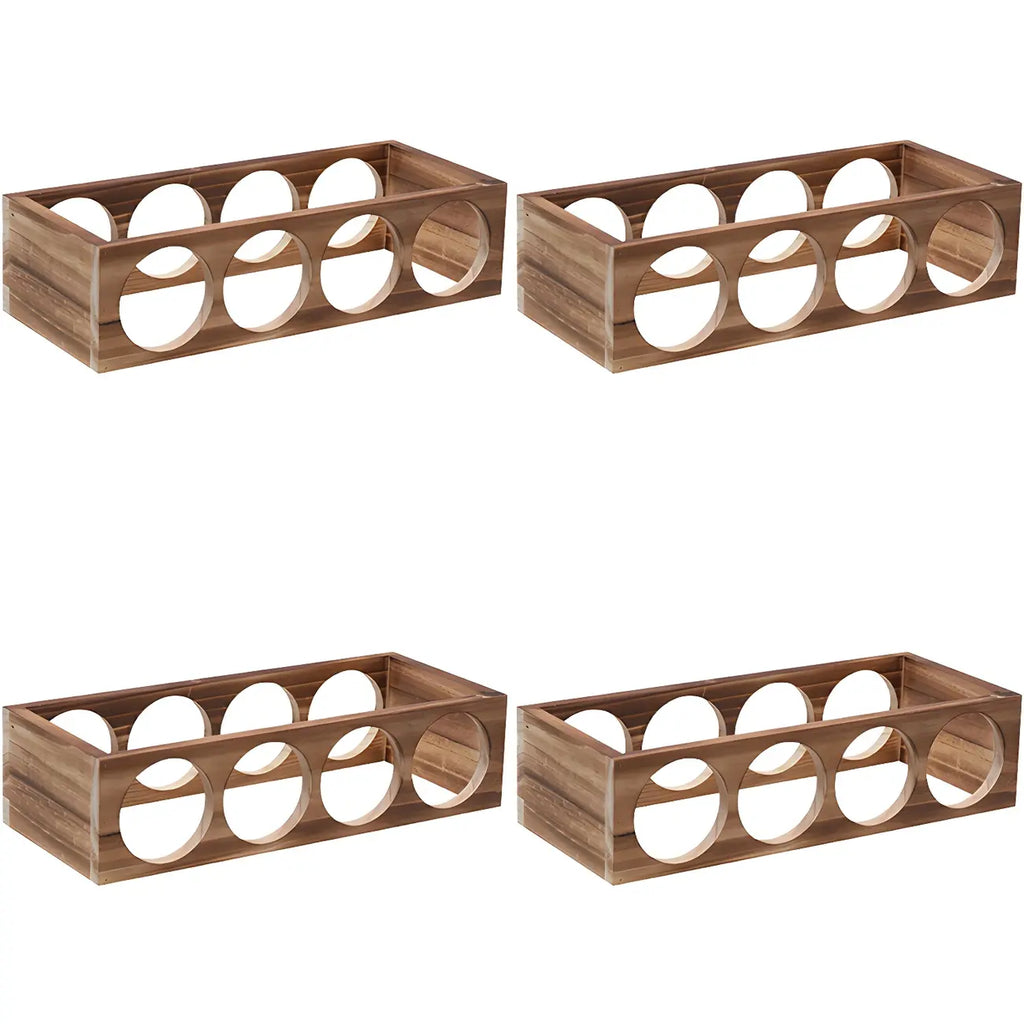 Natural Wooden Stackable Wine Rack Tabletop Wine Holder