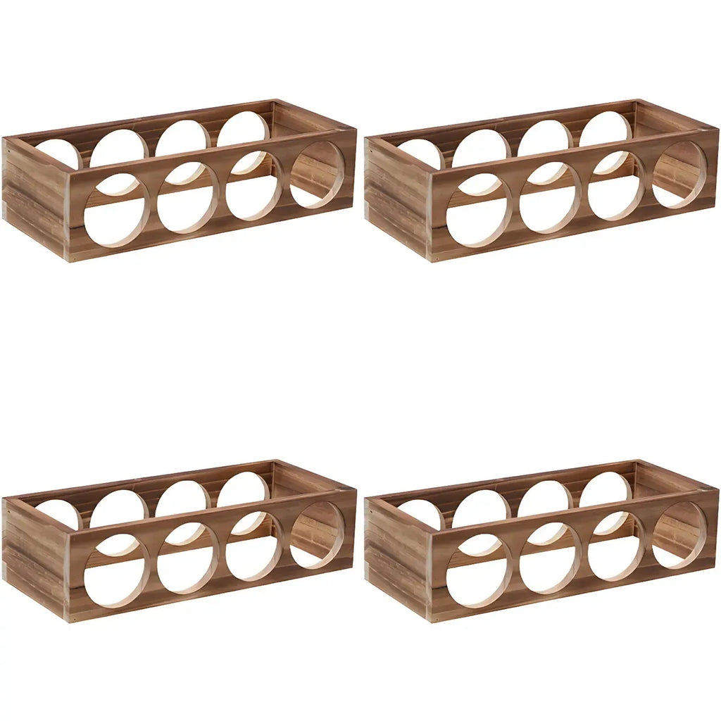 Natural Wooden Stackable Wine Rack Tabletop Wine Holder