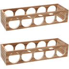 Natural Wooden Stackable Wine Rack Tabletop Wine Holder
