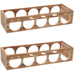 Natural Wooden Stackable Wine Rack Tabletop Wine Holder