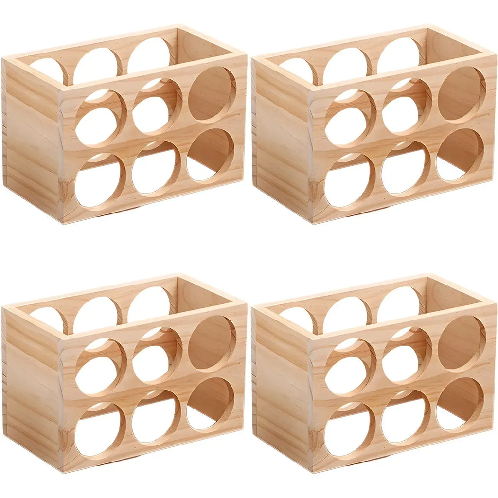 Natural Wooden Stackable Wine Rack Tabletop Wine Holder