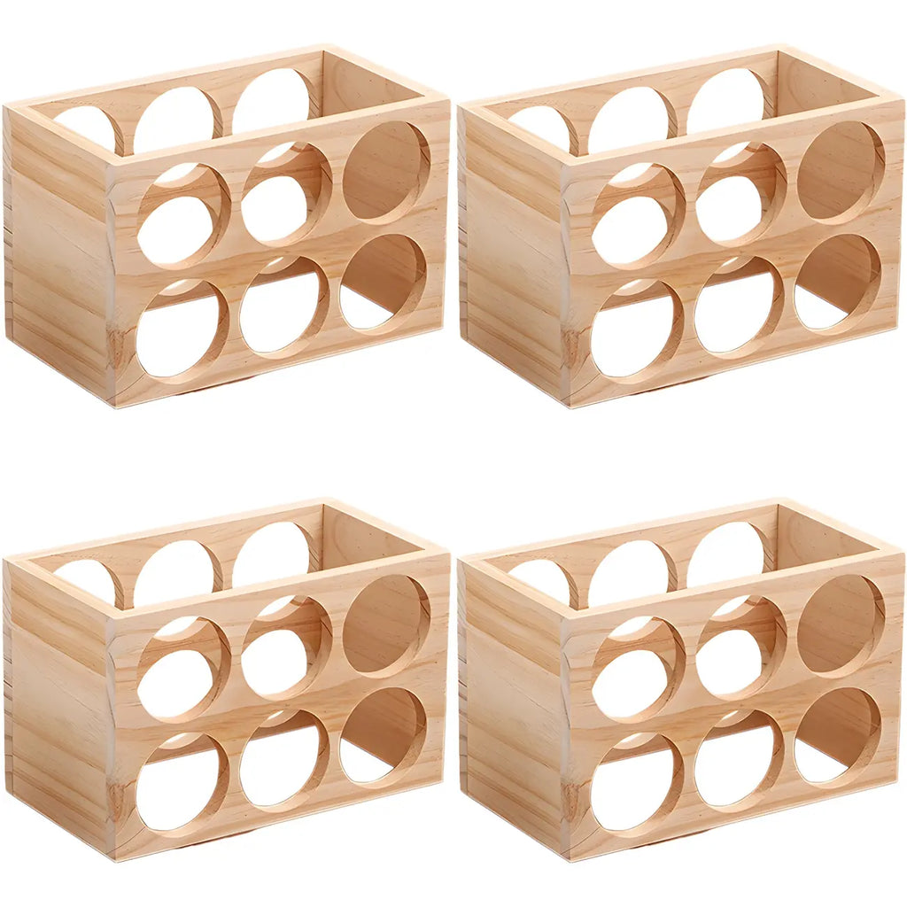 Natural Wooden Stackable Wine Rack Tabletop Wine Holder