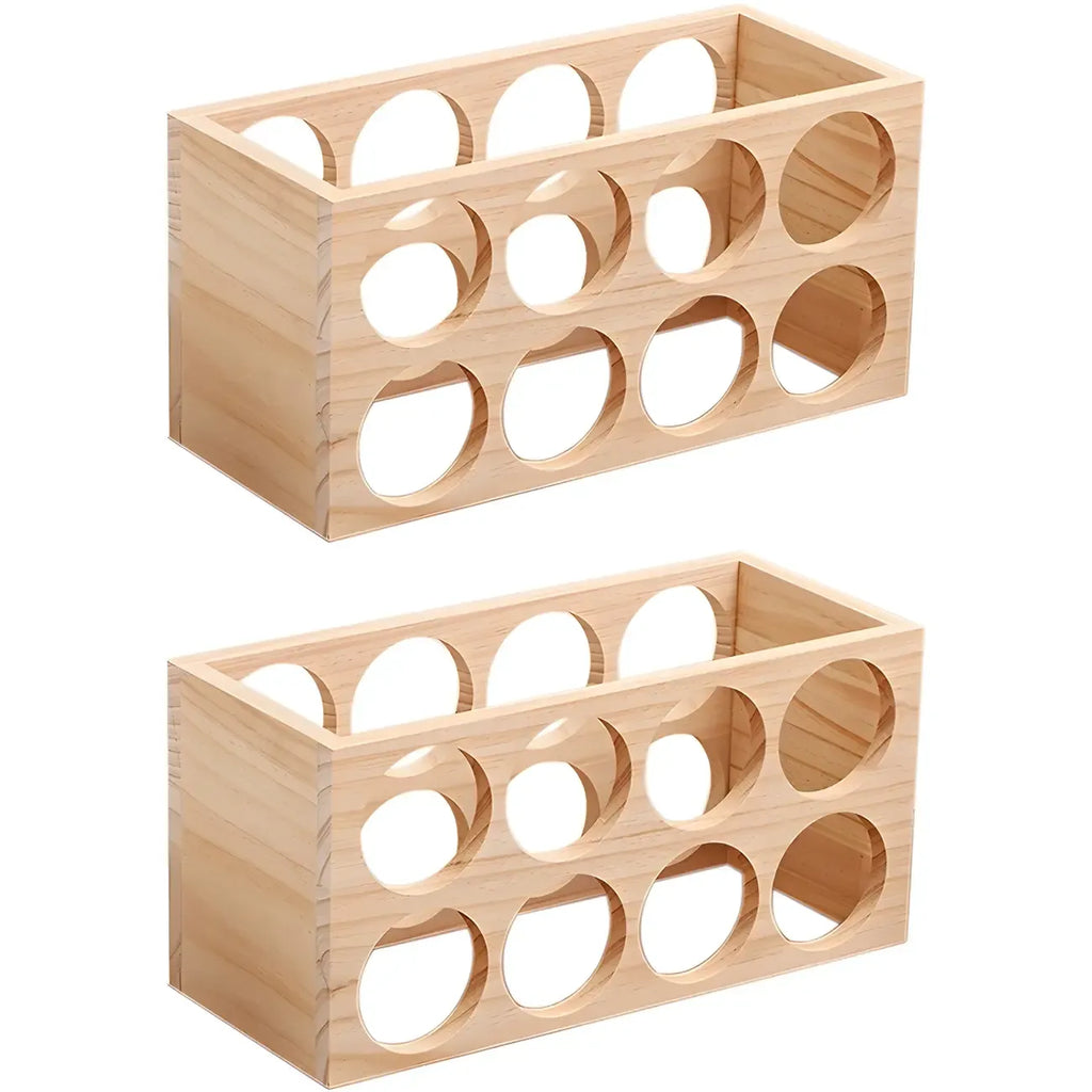 Natural Wooden Stackable Wine Rack Tabletop Wine Holder
