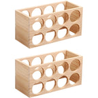 Natural Wooden Stackable Wine Rack Tabletop Wine Holder