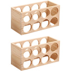 Natural Wooden Stackable Wine Rack Tabletop Wine Holder