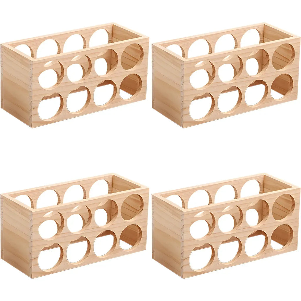 Natural Wooden Stackable Wine Rack Tabletop Wine Holder