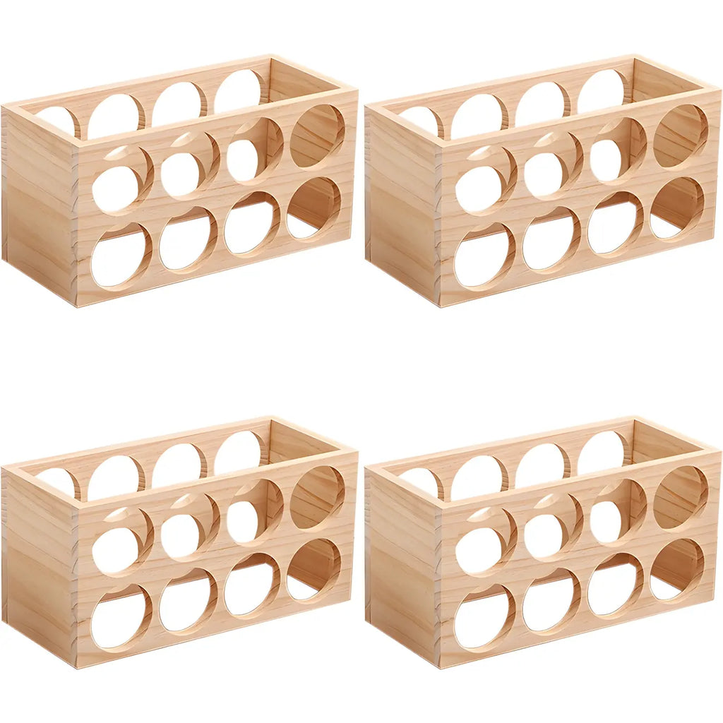Natural Wooden Stackable Wine Rack Tabletop Wine Holder