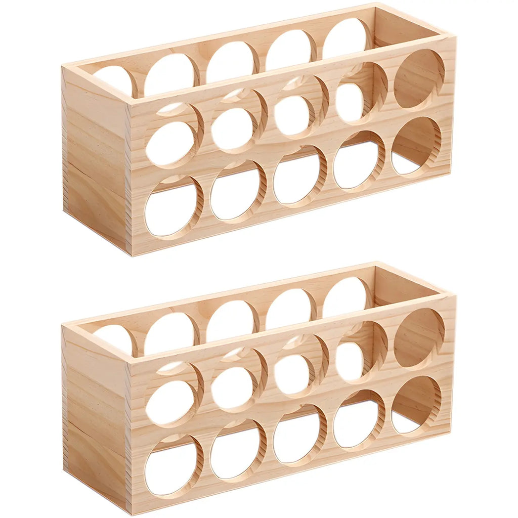 Natural Wooden Stackable Wine Rack Tabletop Wine Holder