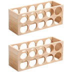 Natural Wooden Stackable Wine Rack Tabletop Wine Holder
