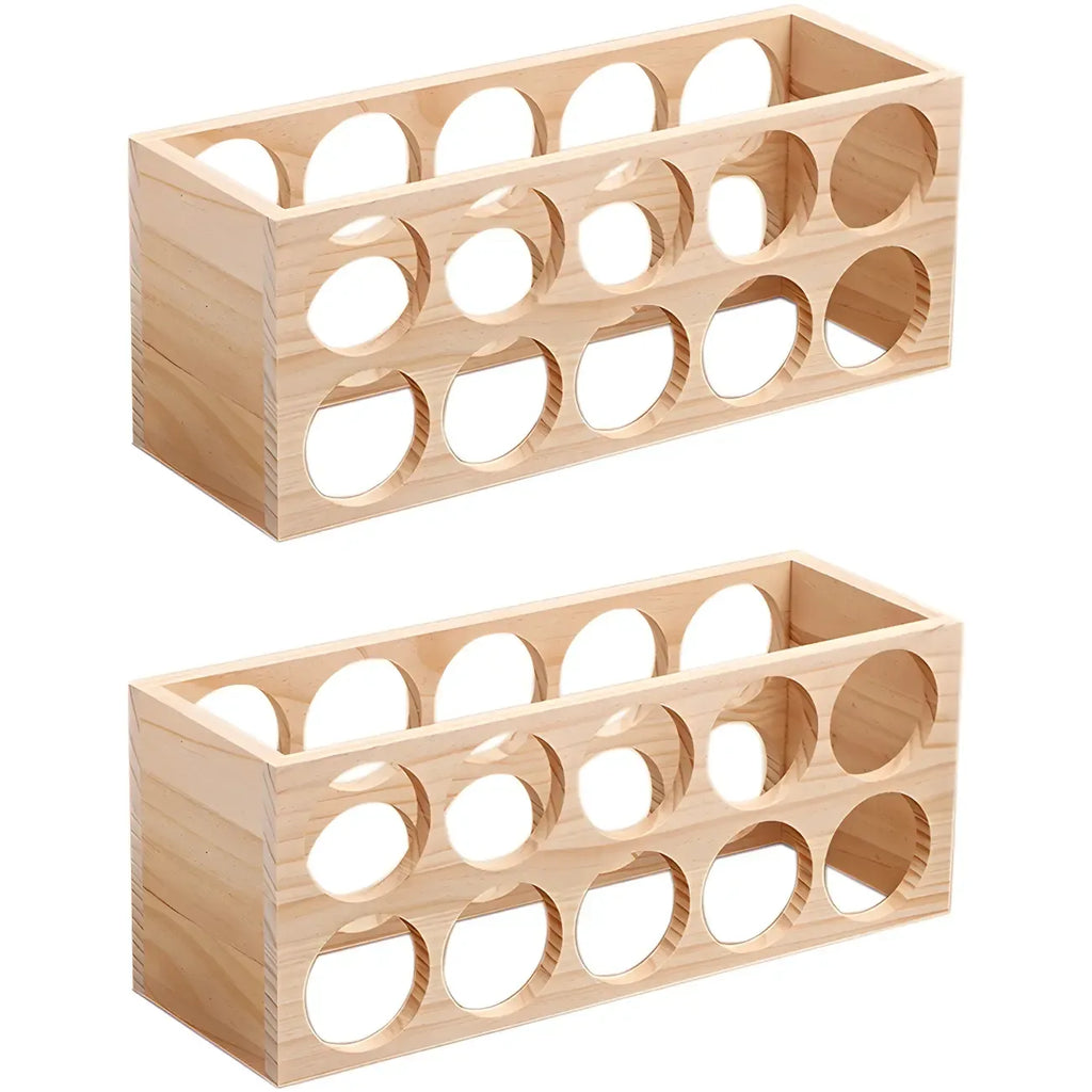 Natural Wooden Stackable Wine Rack Tabletop Wine Holder