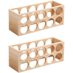 Natural Wooden Stackable Wine Rack Tabletop Wine Holder
