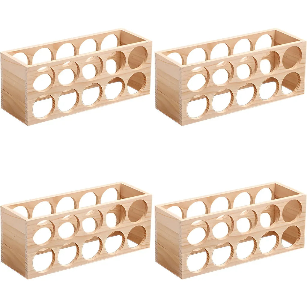 Natural Wooden Stackable Wine Rack Tabletop Wine Holder