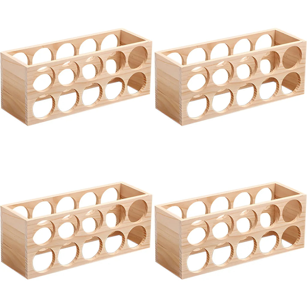 Natural Wooden Stackable Wine Rack Tabletop Wine Holder
