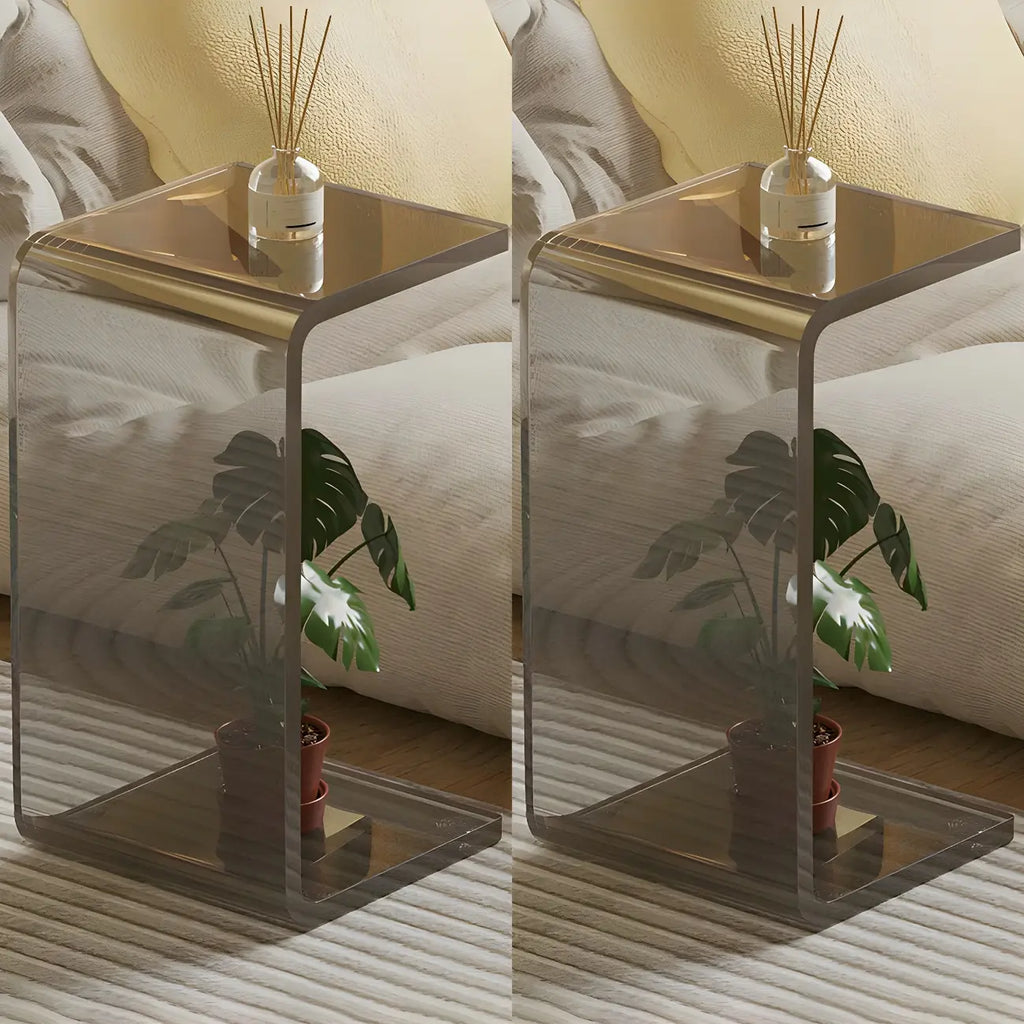 Versatile Acrylic Side Table C-Shaped