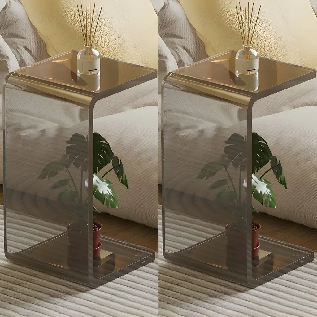 Versatile Acrylic Side Table C-Shaped