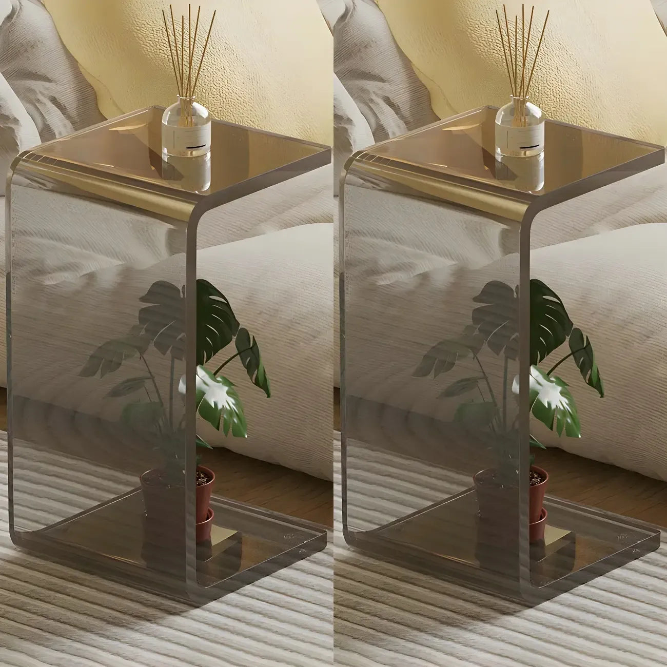 Versatile Acrylic Side Table C-Shaped