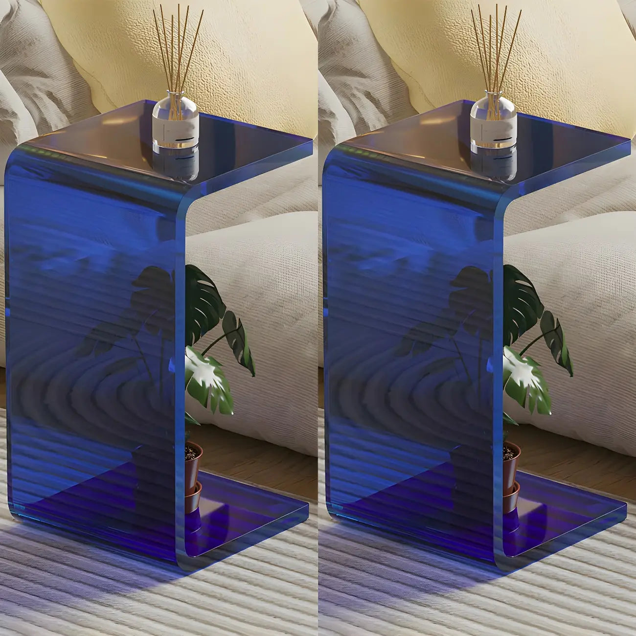 Versatile Acrylic Side Table C-Shaped