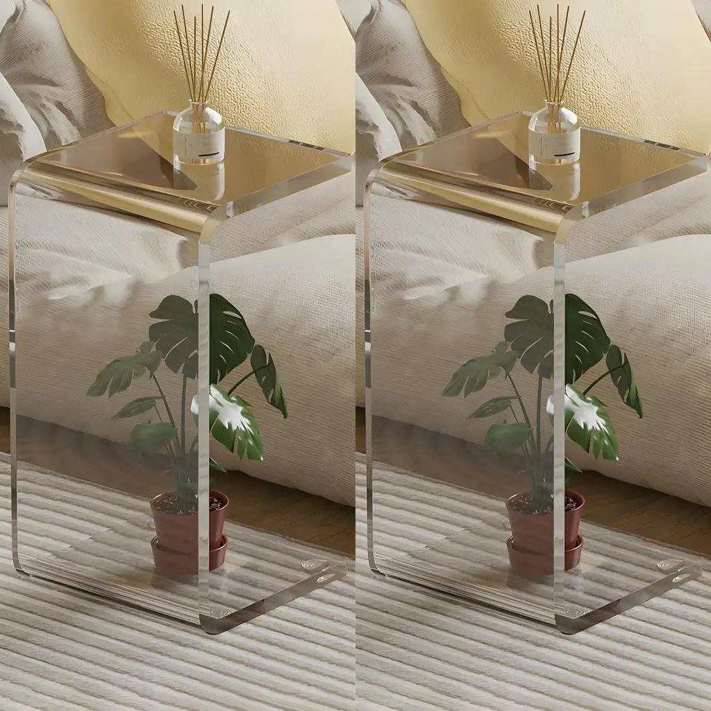 Versatile Acrylic Side Table C-Shaped