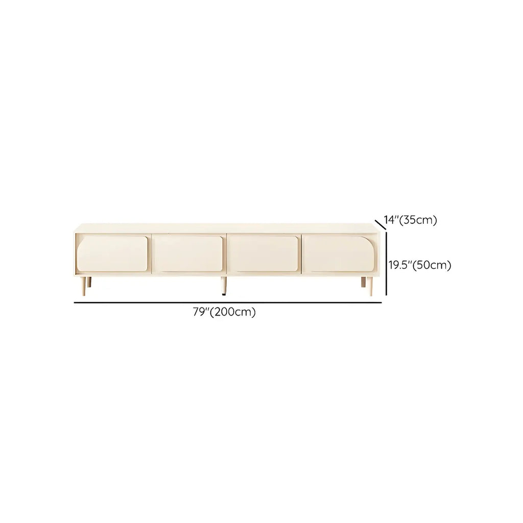 79 White Modern Wood Cable Management TV Stand with Legs