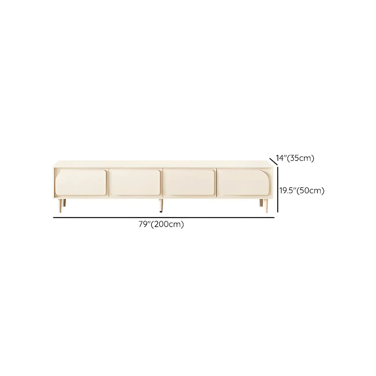 79 White Modern Wood Cable Management TV Stand with Legs