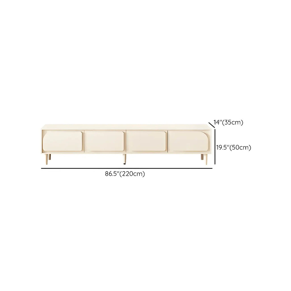 79 White Modern Wood Cable Management TV Stand with Legs