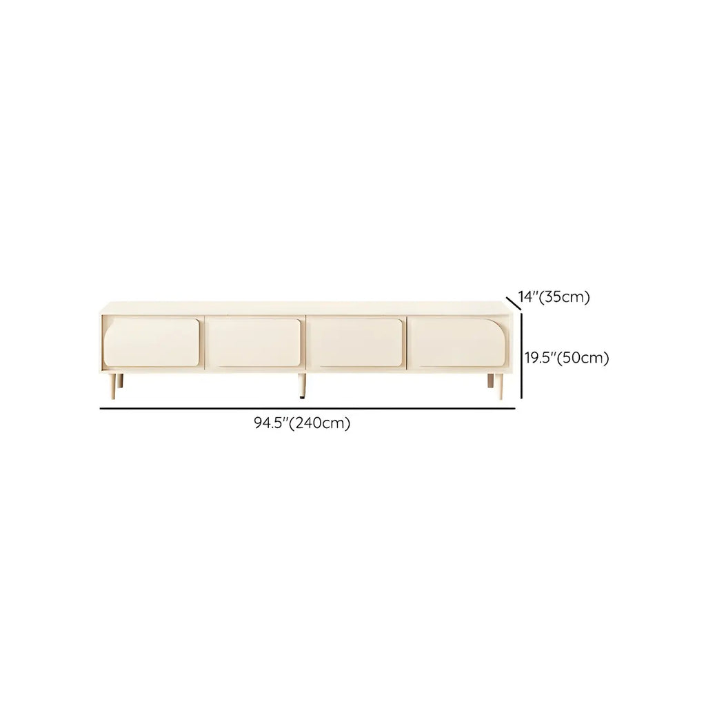 79 White Modern Wood Cable Management TV Stand with Legs
