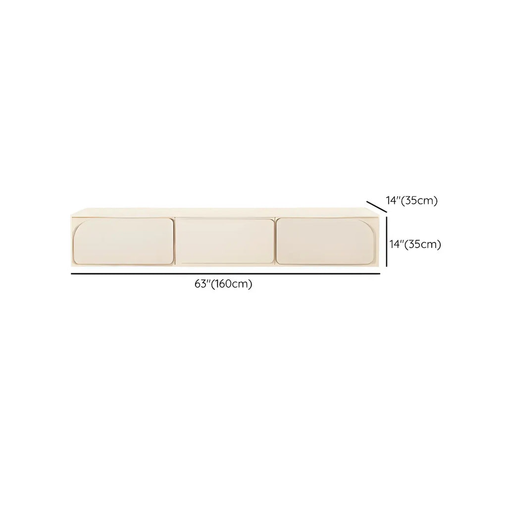 79 White Modern Wood Cable Management TV Stand with Legs