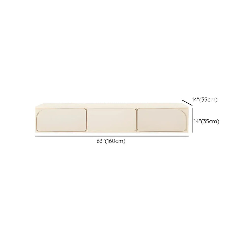 79 White Modern Wood Cable Management TV Stand with Legs