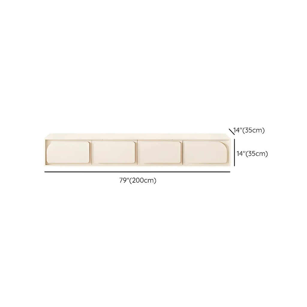 79 White Modern Wood Cable Management TV Stand with Legs