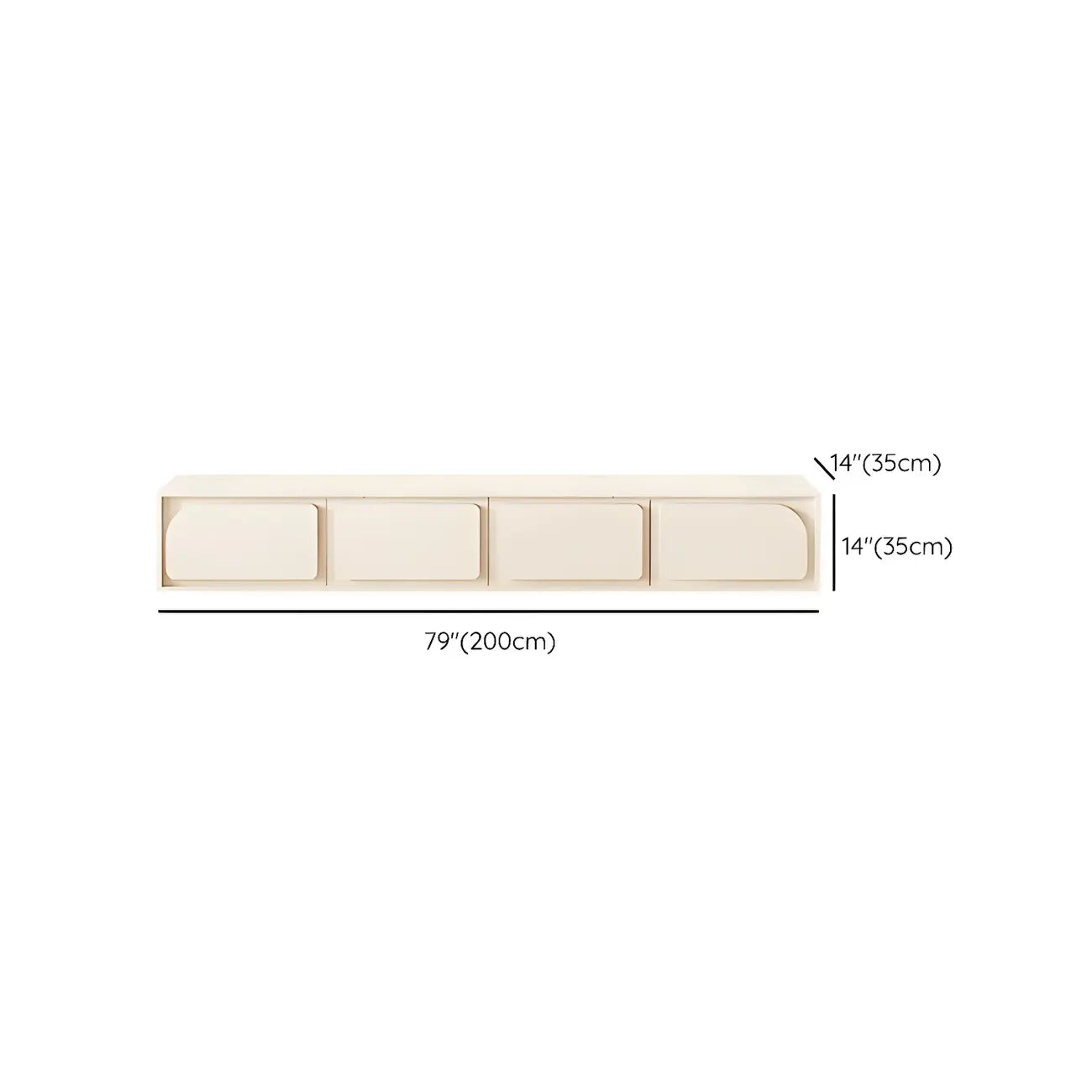 79 White Modern Wood Cable Management TV Stand with Legs