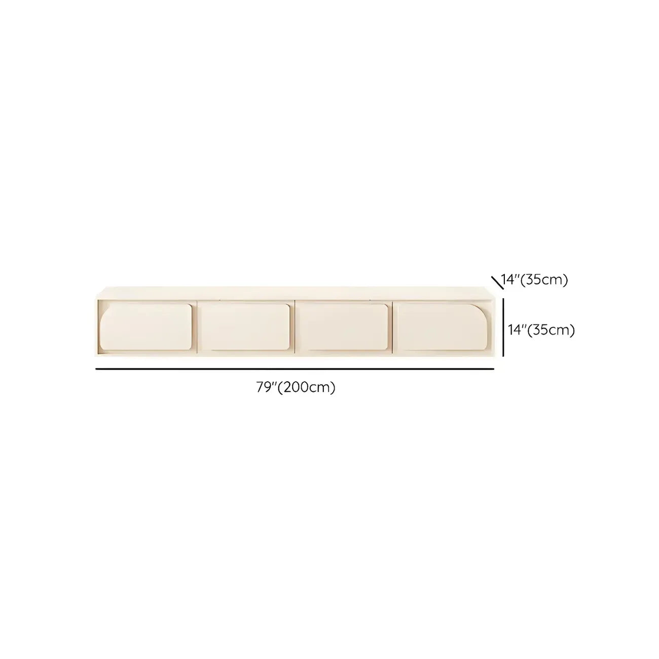 79 White Modern Wood Cable Management TV Stand with Legs
