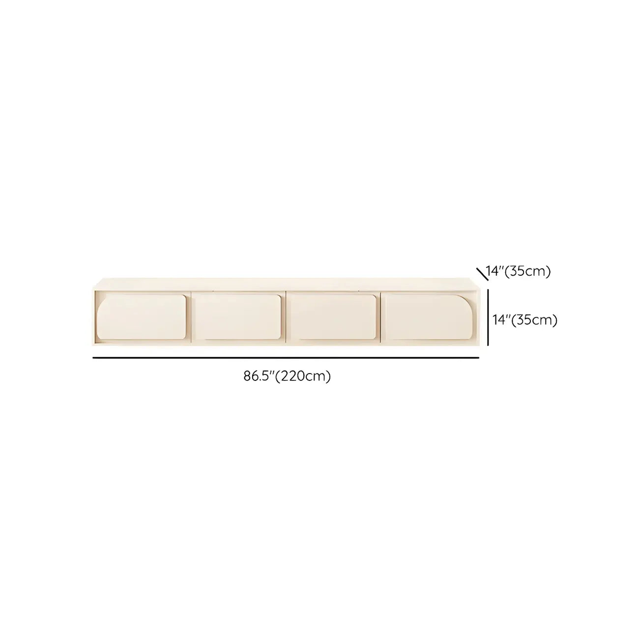 79 White Modern Wood Cable Management TV Stand with Legs