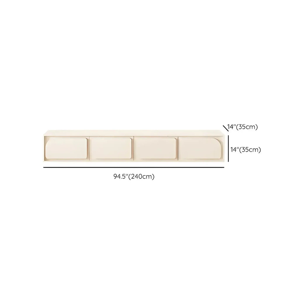 79 White Modern Wood Cable Management TV Stand with Legs