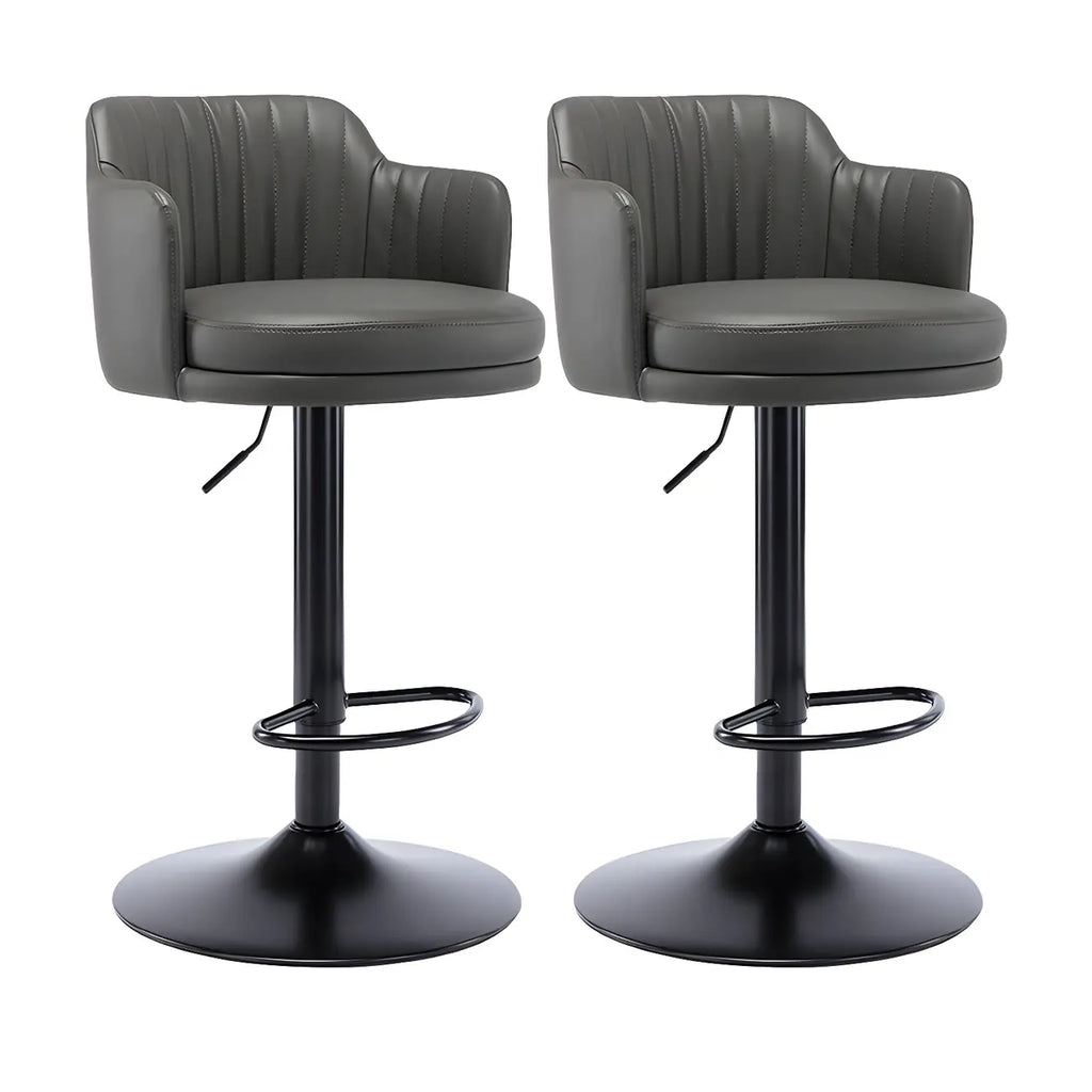 Modern Leather Armrests Swivel Adjustable Bar Stool