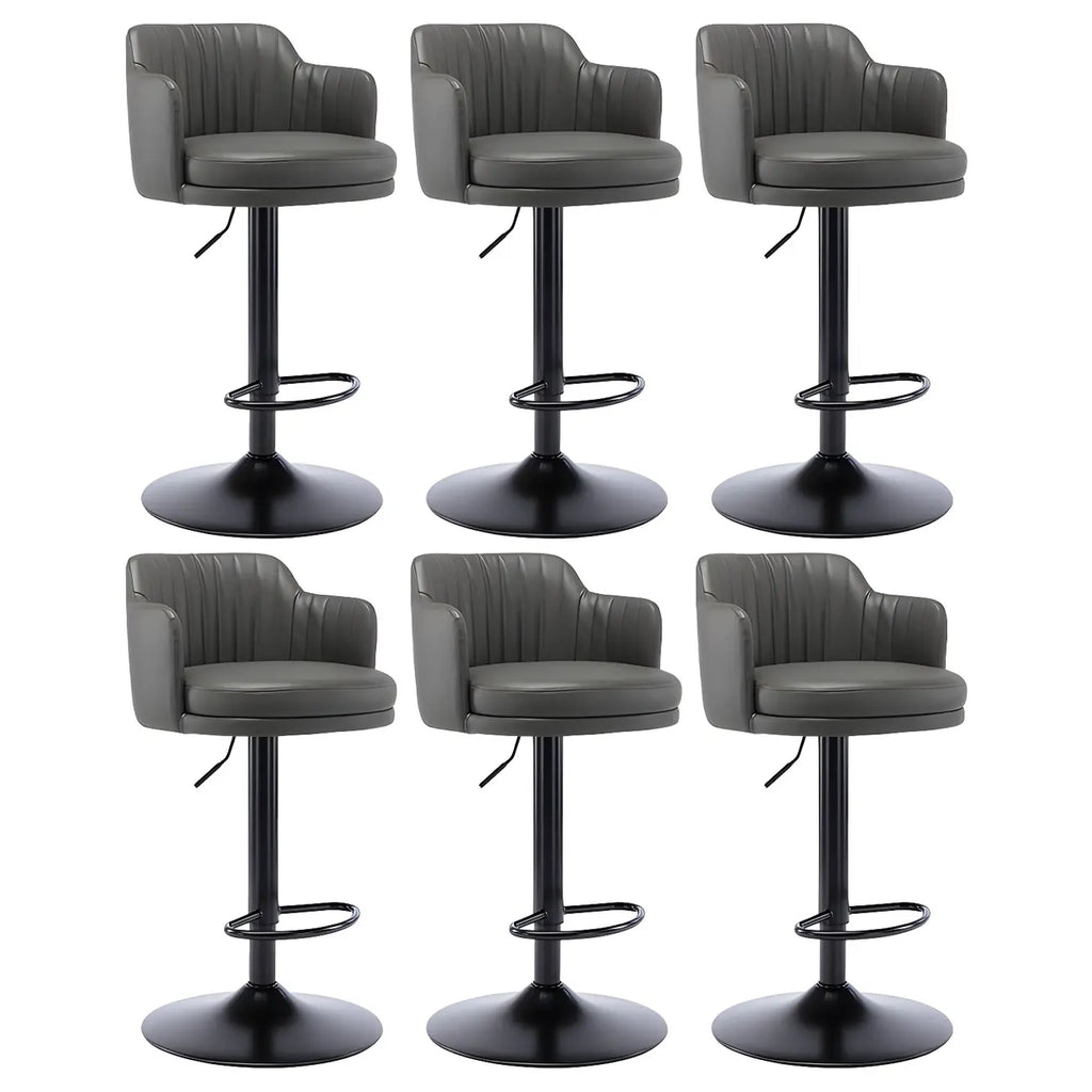Modern Leather Armrests Swivel Adjustable Bar Stool