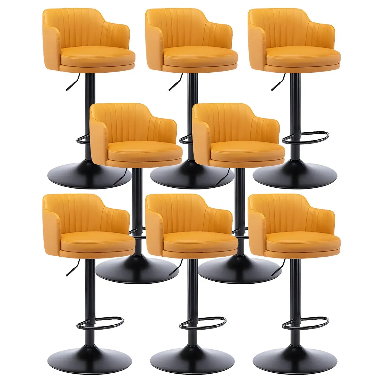 Modern Leather Armrests Swivel Adjustable Bar Stool