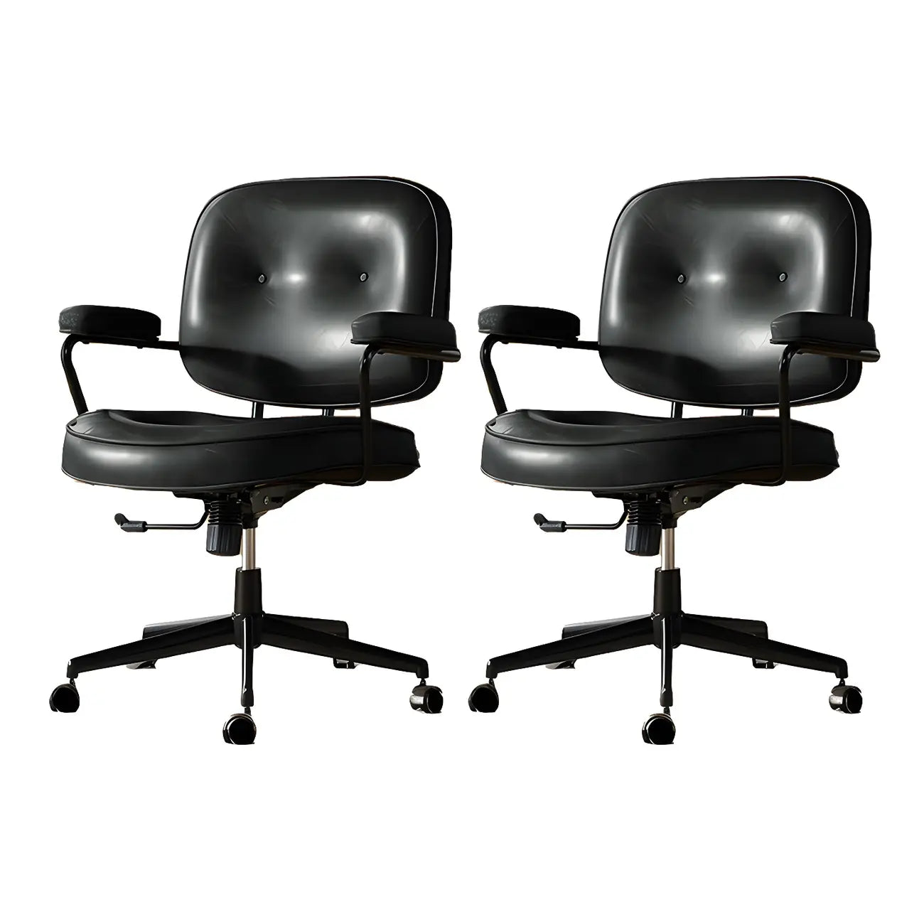Industrial Leather Upholstered Height Adjustable Swivel Office Chair