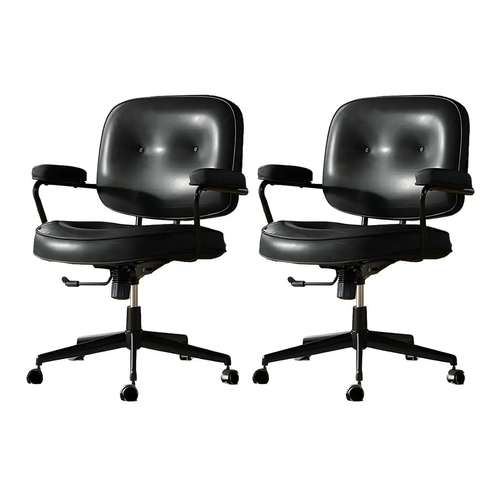 Industrial Leather Upholstered Height Adjustable Swivel Office Chair