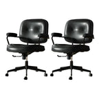 Industrial Leather Upholstered Height Adjustable Swivel Office Chair