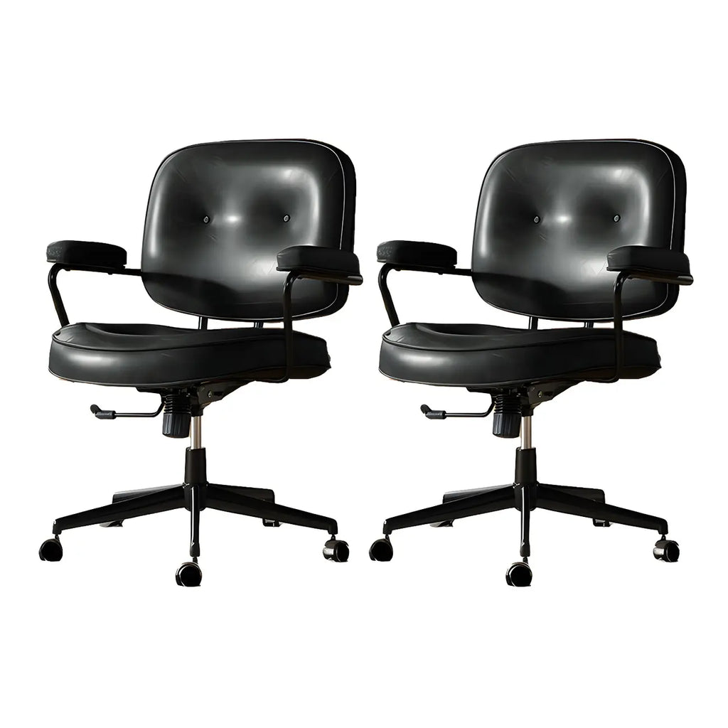 Industrial Leather Upholstered Height Adjustable Swivel Office Chair