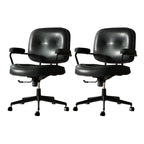 Industrial Leather Upholstered Height Adjustable Swivel Office Chair