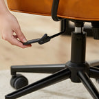 Industrial Leather Upholstered Height Adjustable Swivel Office Chair