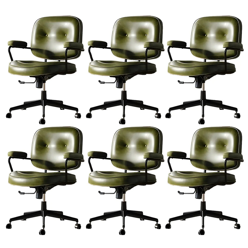 Industrial Leather Upholstered Height Adjustable Swivel Office Chair