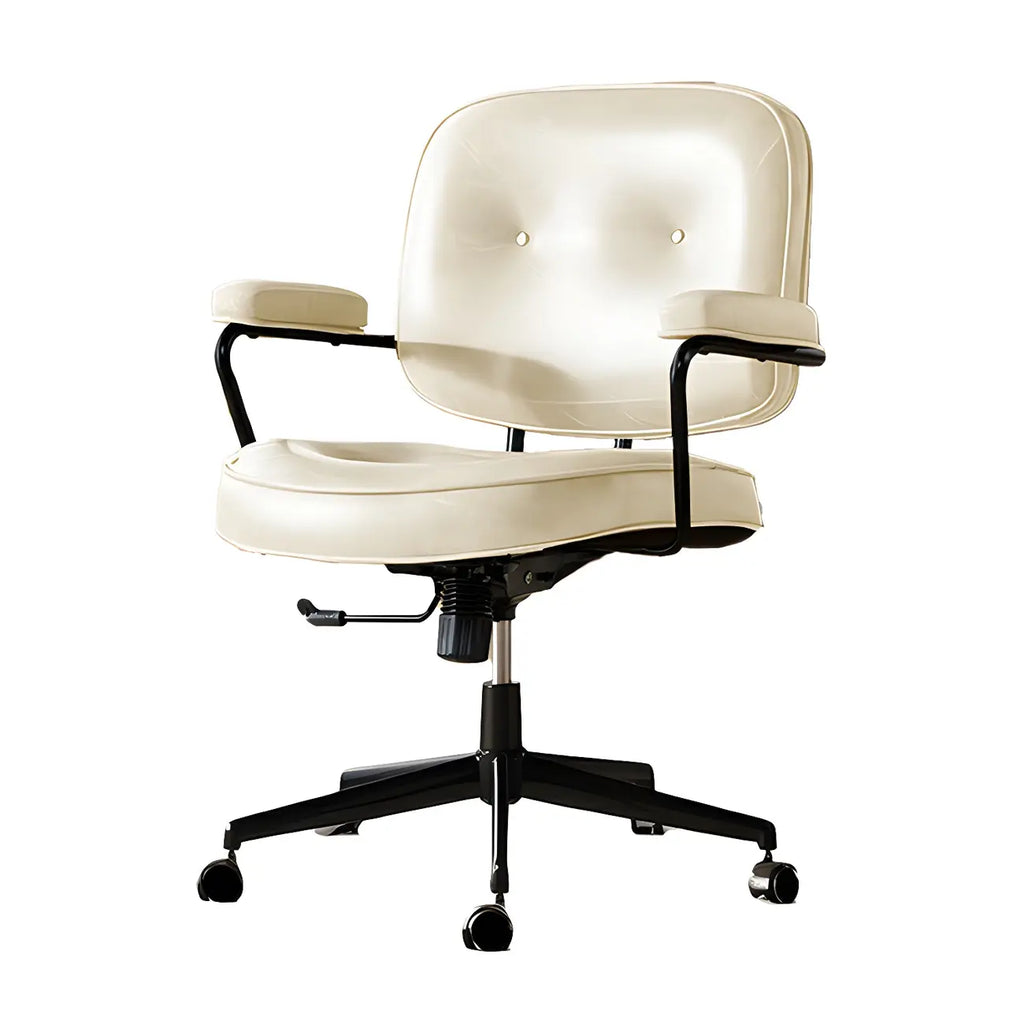 Industrial Leather Upholstered Height Adjustable Swivel Office Chair