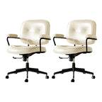 Industrial Leather Upholstered Height Adjustable Swivel Office Chair